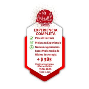 Experiencia Completa - Sábado 06 de Diciembre 2025. Valor $385 (Trescientos Ochenta y Cinco Pesos)